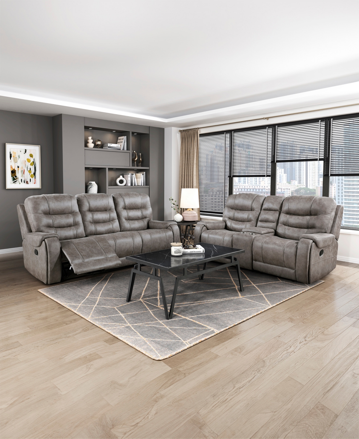 HOMELEGANCE WHITE LABEL GABI 87" DOUBLE RECLINING SOFA 
