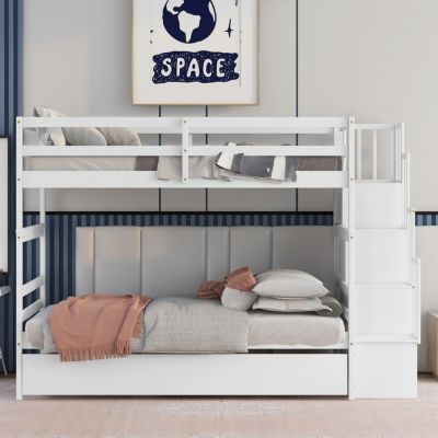 Streamdale Bunk Beds Twin Over Twin Stairway Storage Function