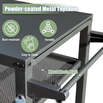 Streamdale Rust-Proof Outdoor Prep Table with Mobility