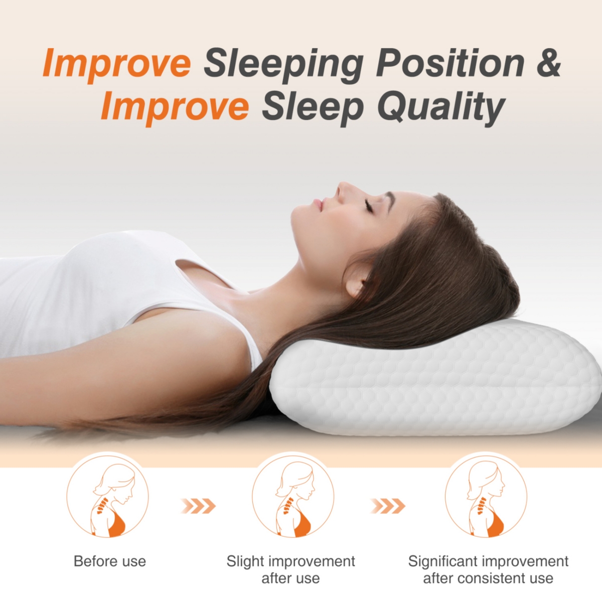 Streamdale Furniture Cooling Gel Memory Foam Pillow with Washable Case and Neck Support
