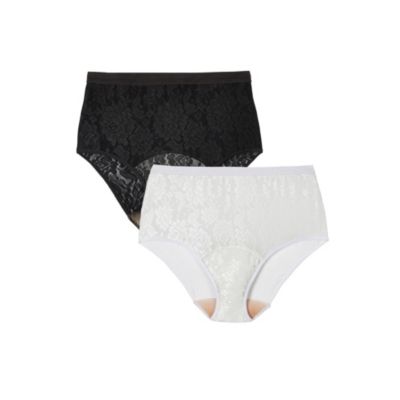 Plus Size Lace Incontinence Brief 2-Pack