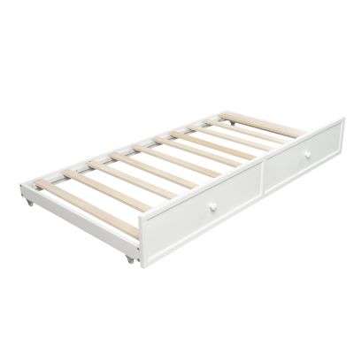 Twin Size Wood Daybed With Twin Size Trundle