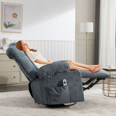 8-Point Massage Recliner with Heat, Rocking, USB Charging, and Storage