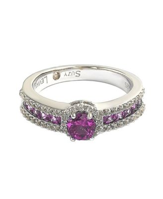 Suzy Levian Sterling Silver Sapphire & Created White Sapphire Multi Set Bridal Ring