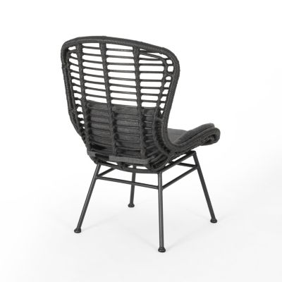 Streamdale Modern Rattan Accent Chair with Water-Resistant Cushions