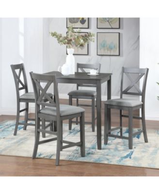 5-Piece Solid Wood Counter Dining Set