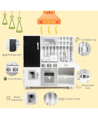 Wooden Kitchen Pretend Play Kitchen with Simulated Sound
