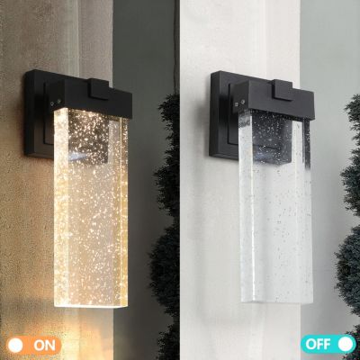 2-Pack Outdoor Transparent LED Crystal Wall Lamp