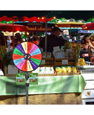 24" Dual Use Prize Wheel Tabletop or Floor Stand Spinning Wheel Carnival Game Tradeshow