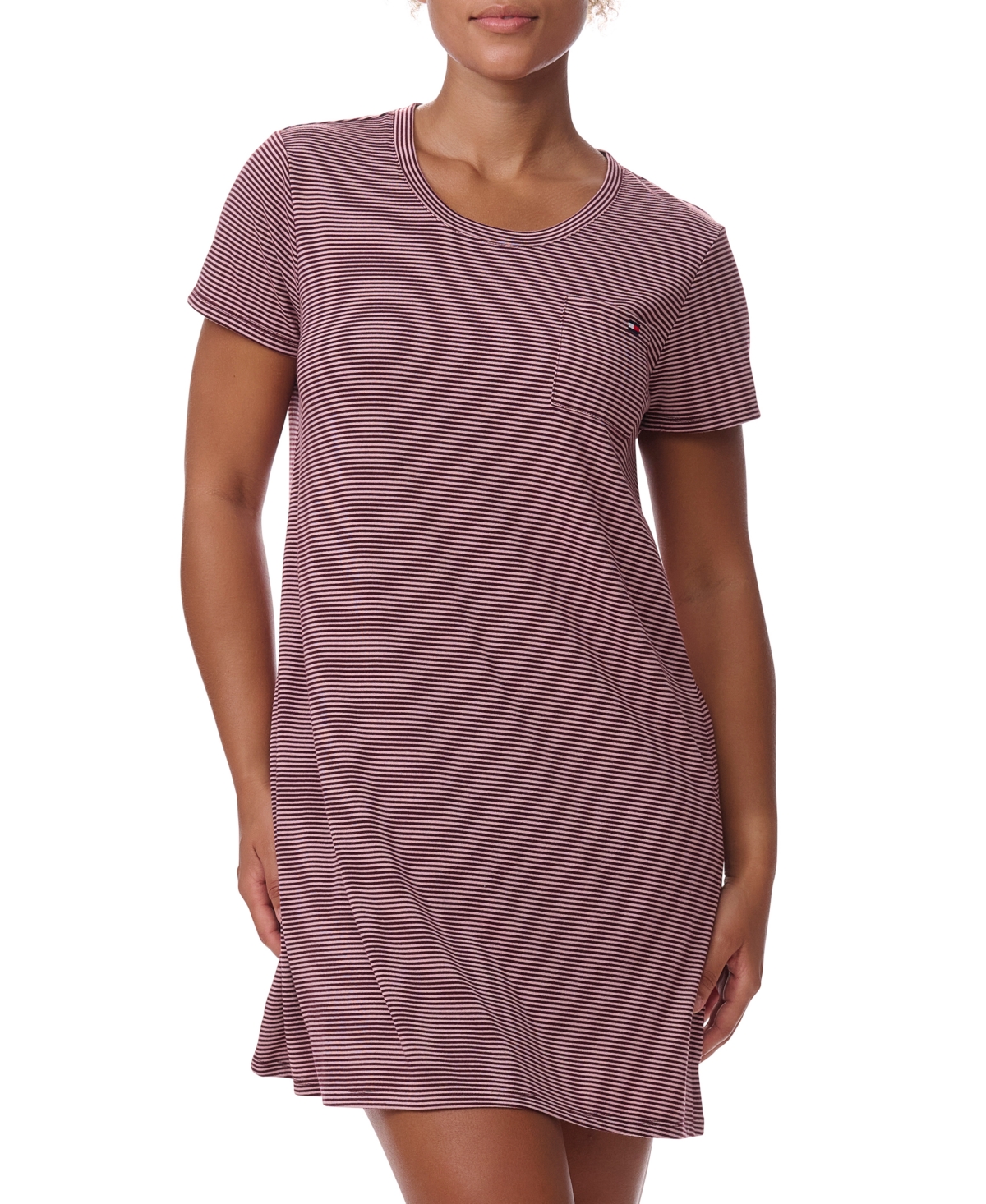 Tommy Hilfiger Women's Short-sleeve Crewneck Sleepshirt In Sky Captain