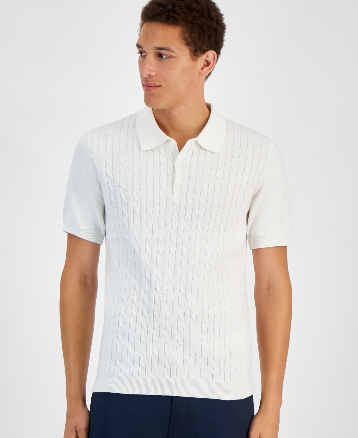Club Room Men's Regular-Fit Sweater-Knit Polo Shirt, Created for Macy's