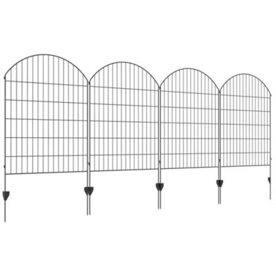 4-Panel Decorative Garden Fence with Interlocking Design