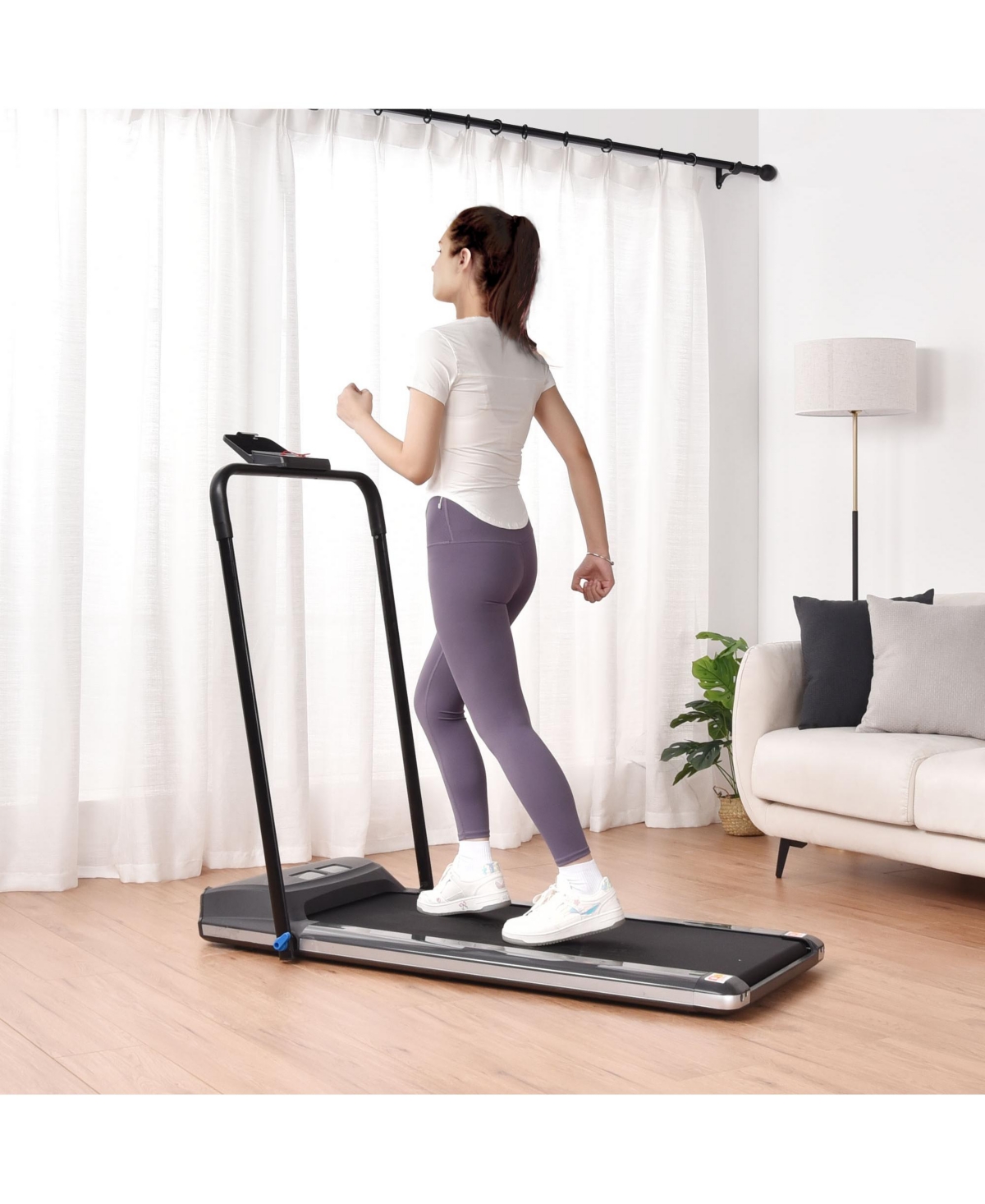 Yescom 1100W Folding Electric Treadmill Portable Power Motorized Machine Running Gym Fitness- Black