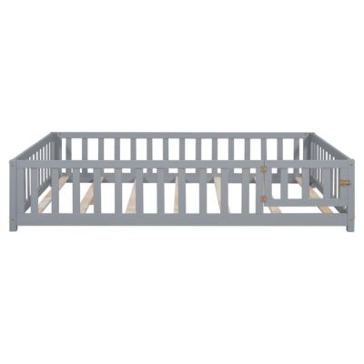 Montessori Floor Bed for Toddlers: Grey Wood