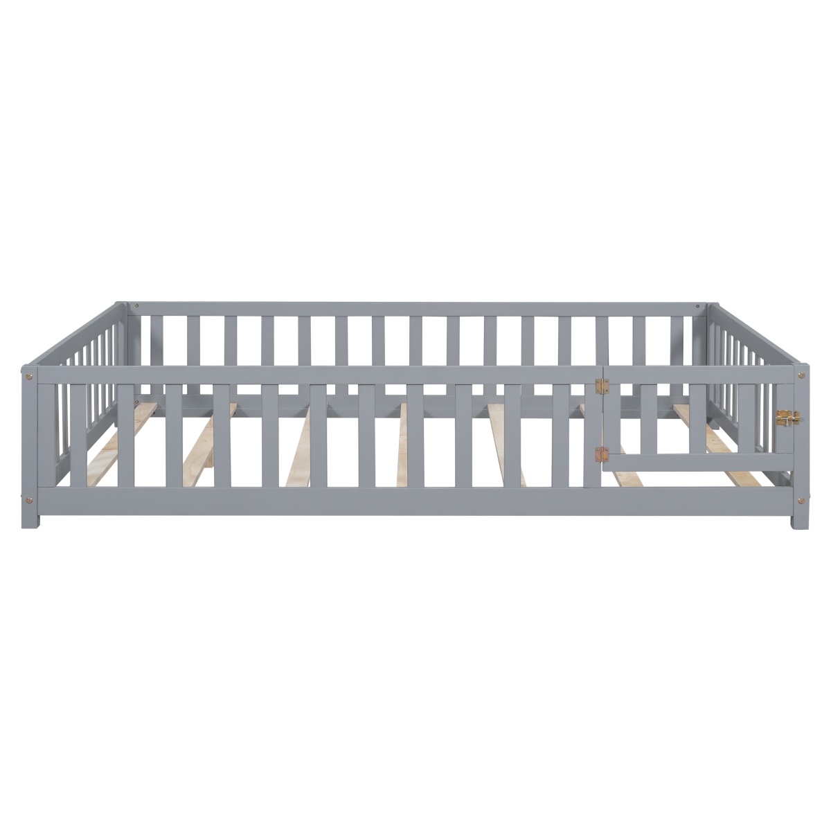 Simplie Fun Montessori Floor Bed for Toddlers: Grey Wood