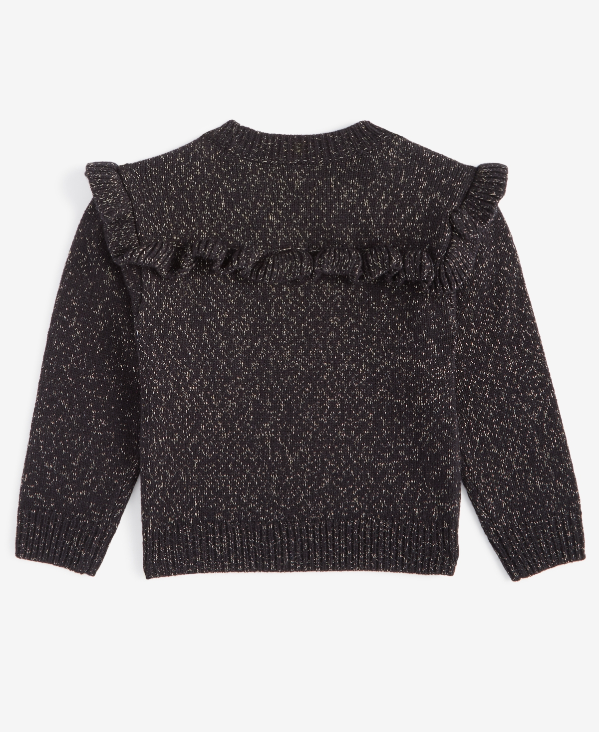 Epic Threads Toddler Girls Ruffled Metallic Sweater, Created For Macy's In Deep Black