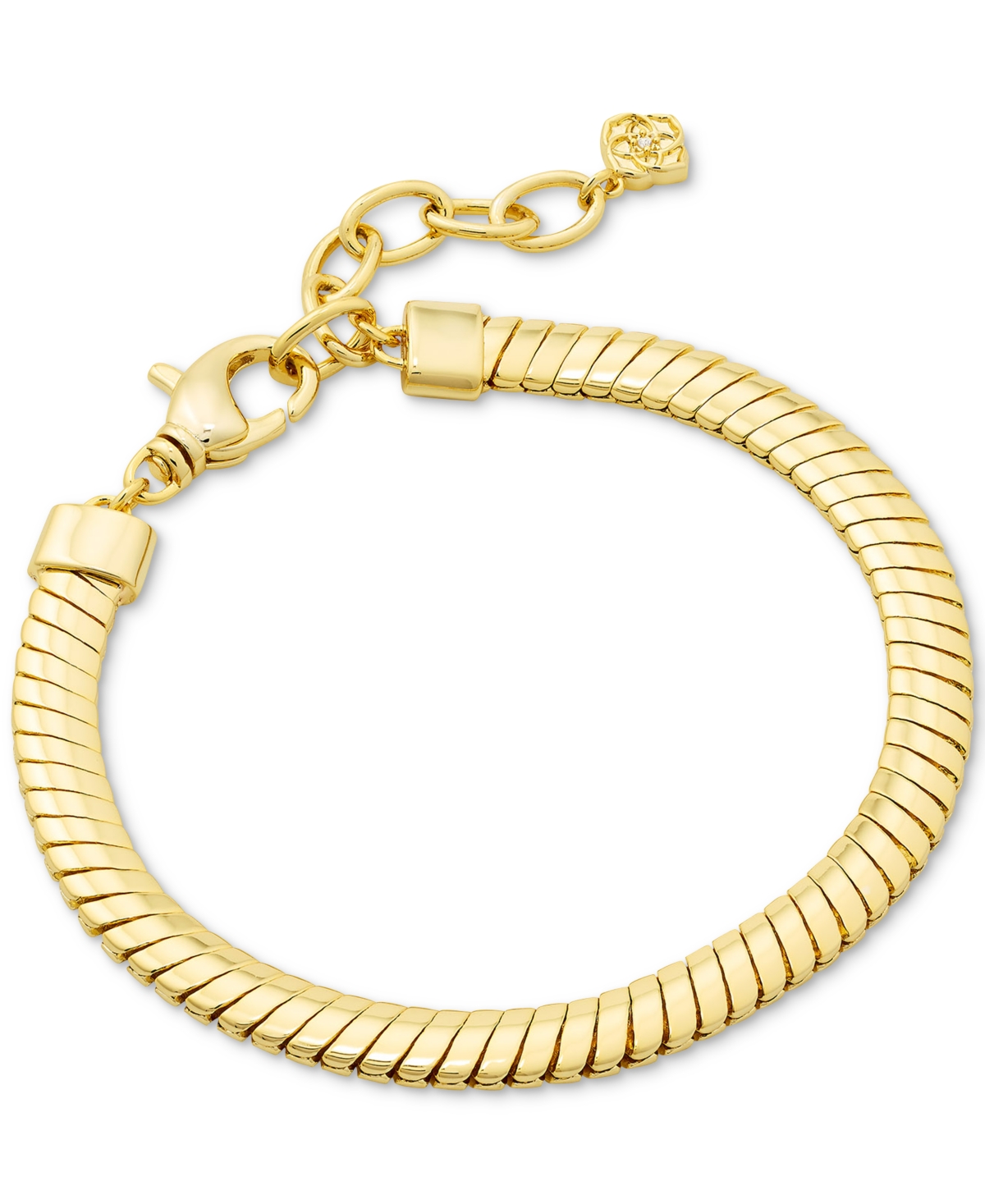 Omega Chain Geometric Flex Bracelet - Gold Metal