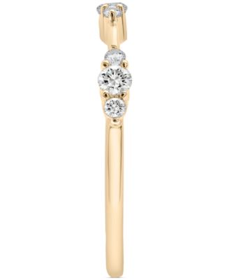 Diamond Tri-Cluster Narrow Stack Band (1/4 ct. t.w.) in 10k Gold, Created for Macy's