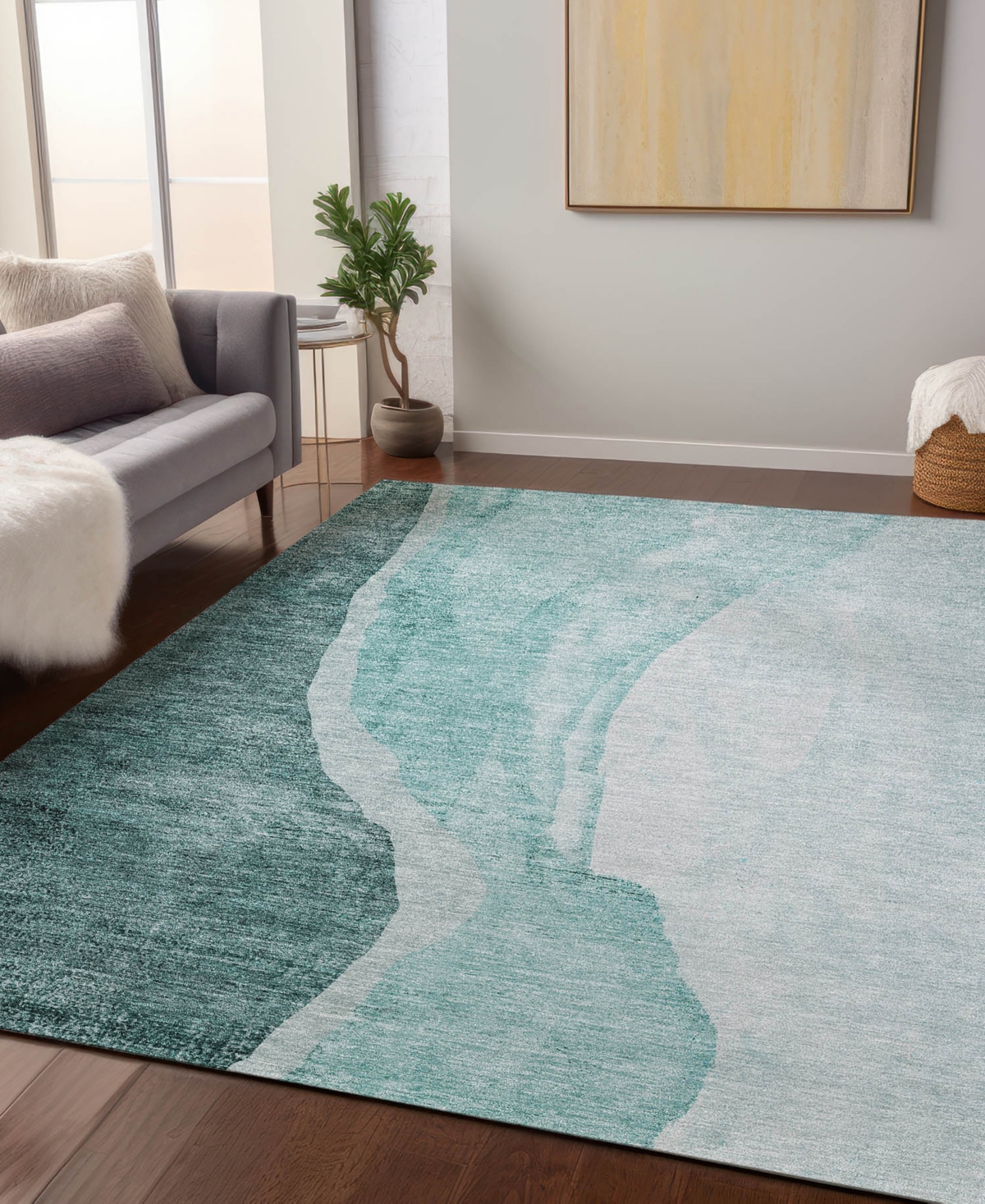 Addison Chantille Acn682 5'x7'6" Area Rug In Teal