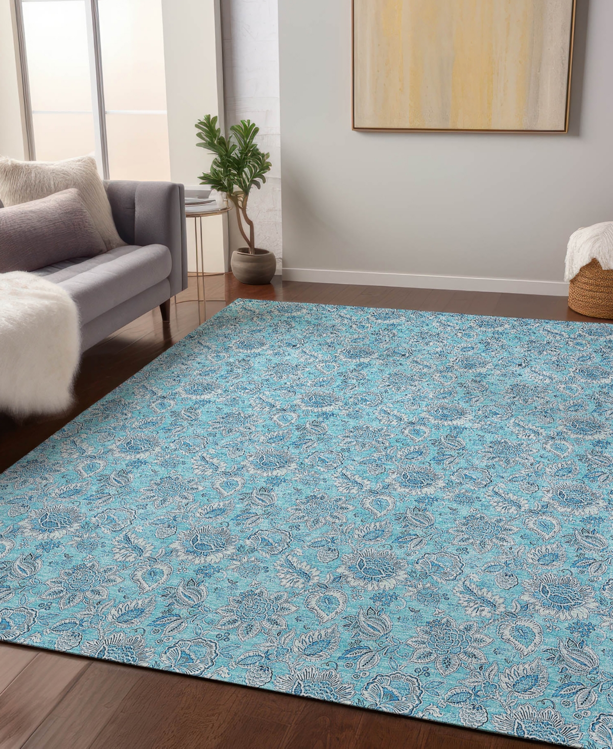 Addison Chantille Acn703 2'6"x3'10" Area Rug In Aqua
