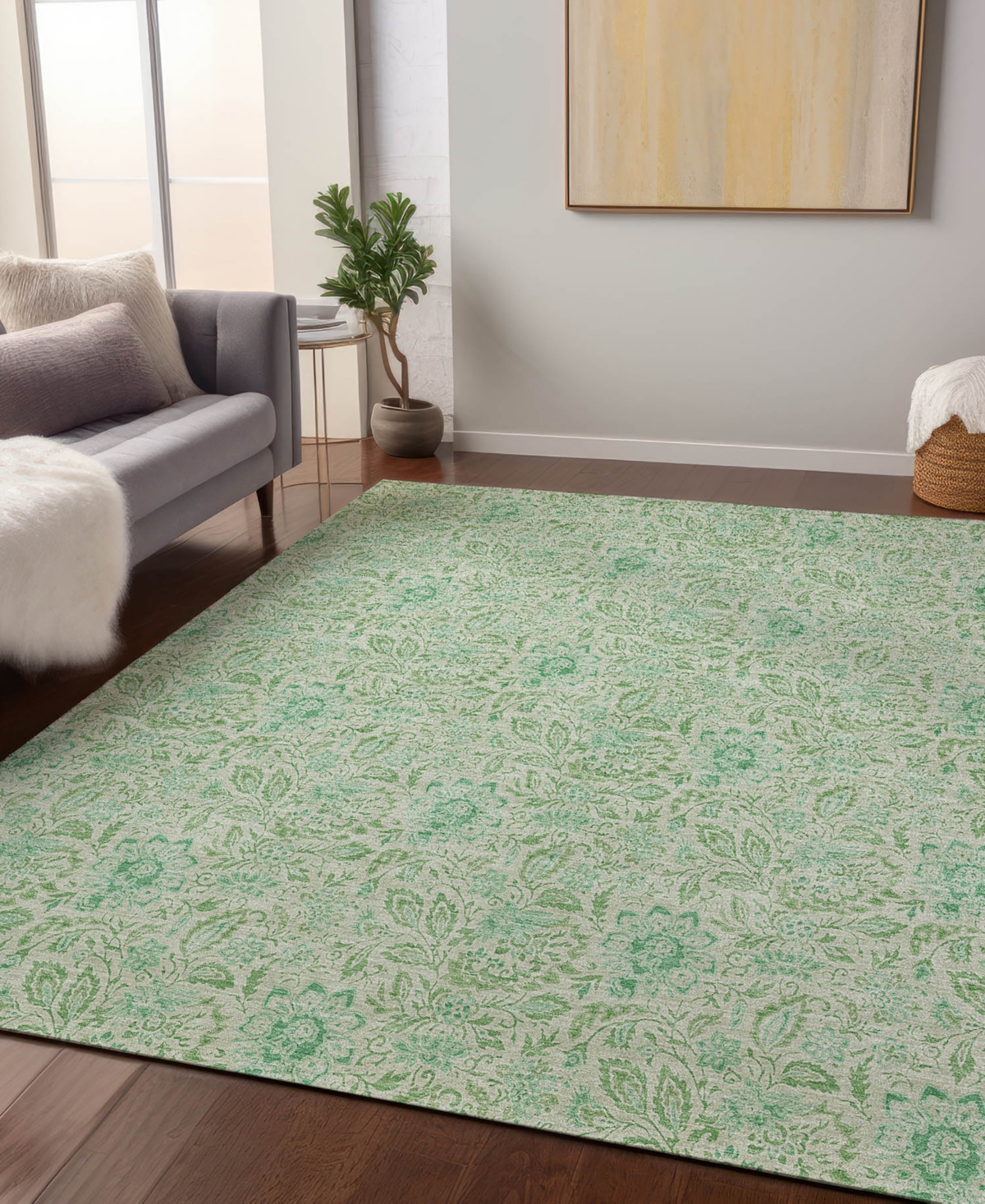 Addison Chantille Machine Washable Acn660 3'x5' Area Rug In Green