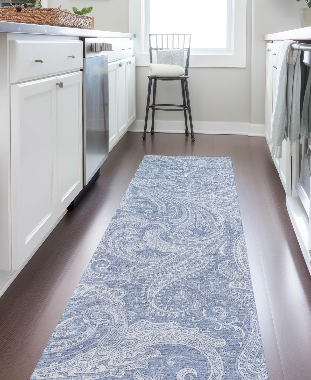 Addison Chantille Acn654 2'3"x7'6" Runner Area Rug In Denim