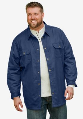 Big & Tall by KingSize Flannel-Lined Twill Shirt Jacket