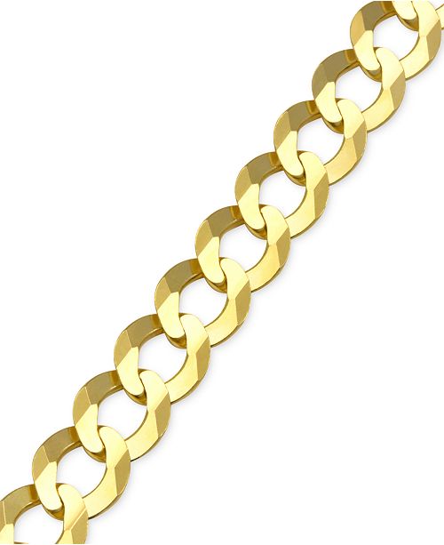 Macy's Cuban Chain Link Bracelet in 10k Gold & Reviews Bracelets