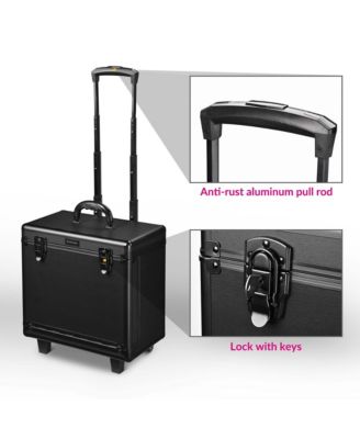 PVC Hair Makeup Train Case Baber Salon Clipper Trimmer Tool Appliance Box Black