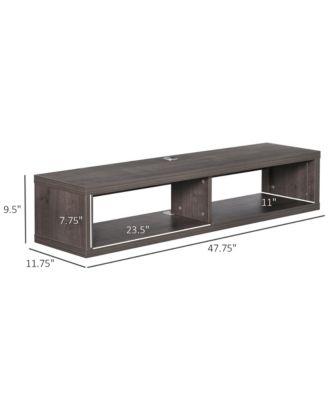 Wall Mounted Media Console Floating Storage for Living Room, Dark