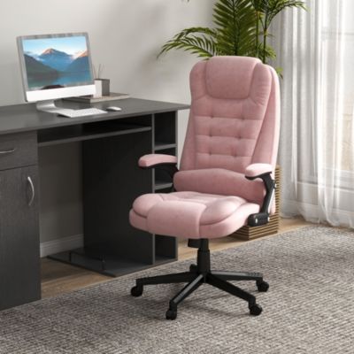 6 Point Vibrating Massage velvet Office Chair with Lumbar Heat