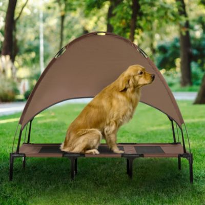 Elevated Dog Cot with UV Protection Canopy Shade, 36 inch,