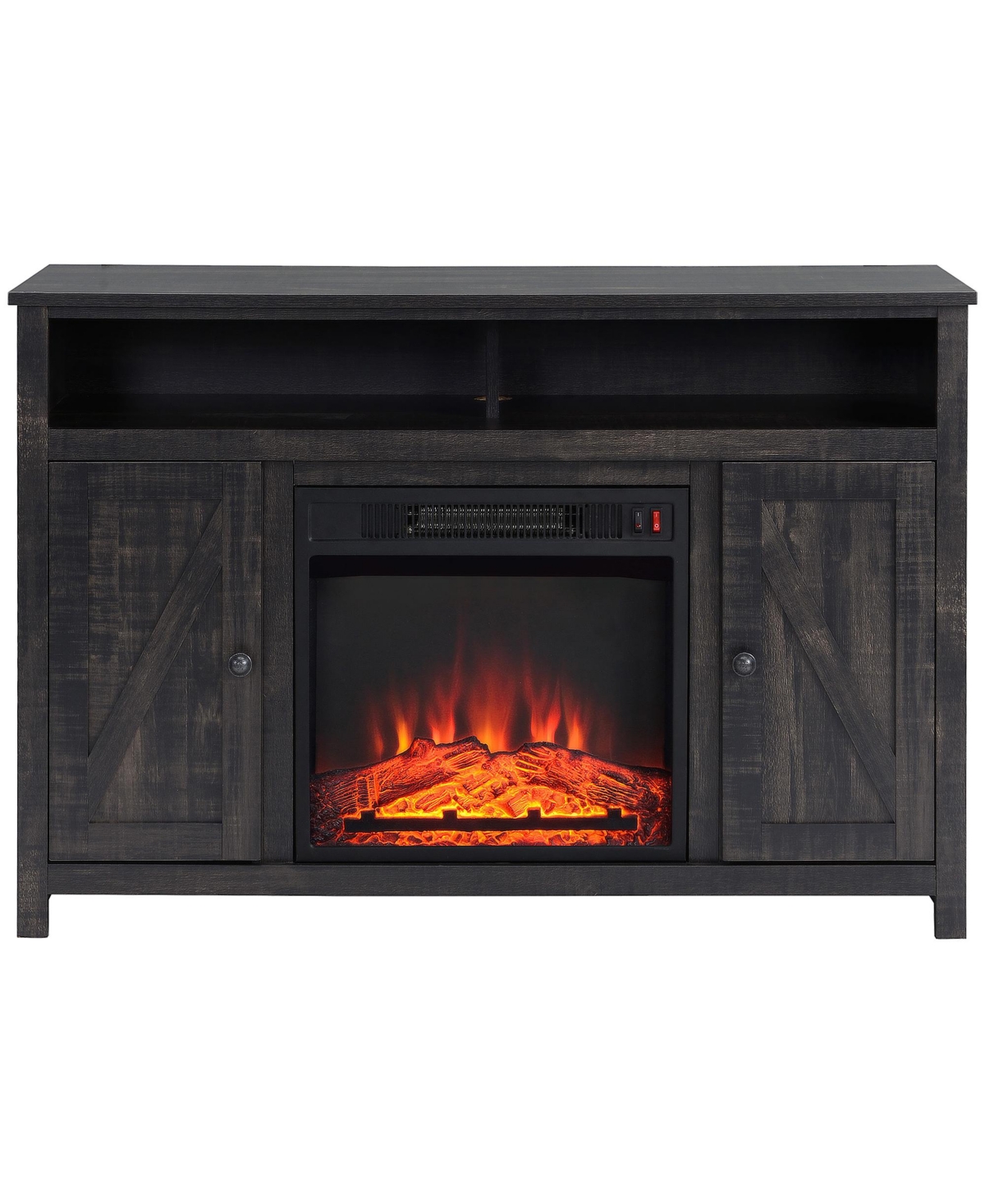 Homcom Fireplace Heater Mantel Tv Stand Media Center Cabinet 44"Wx29.5"H, Espresso