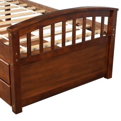 Streamdale Twin Size Platform Storage Bed Solid Wood Bed With 6 Drawers