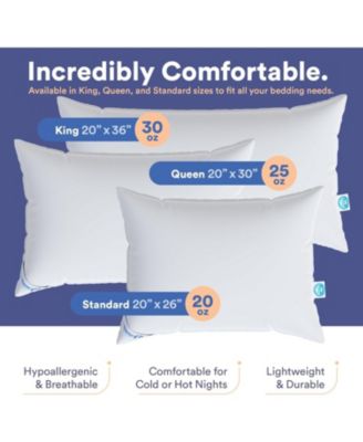 Luxury Down Pillows Queen Size Set of 2 - 550FP Soft
