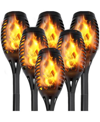 12 Pack Waterproof Flame Solar Torch Light