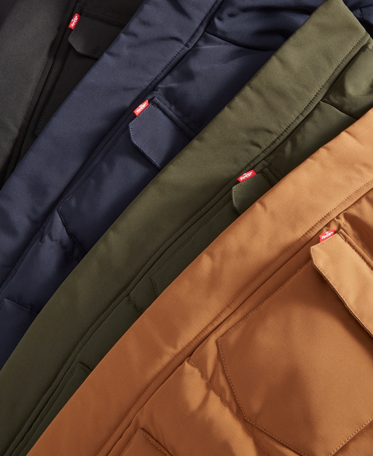 LEVI'S MEN'S QUILTED HOODED PUFFER JACKET 