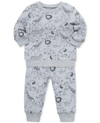 Little Me - Baby Boys 2-Pc. Safari Animals Sweatshirt & Sweatpants