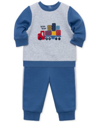 Little Me - Baby Boys Cotton Truck Sweatshirt & Pants Set