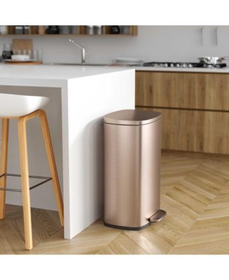 13.2 Gallon SoftStep Stainless Steel Step Trash Can with AbsorbX Odor Filter and Removable Inner Bucket