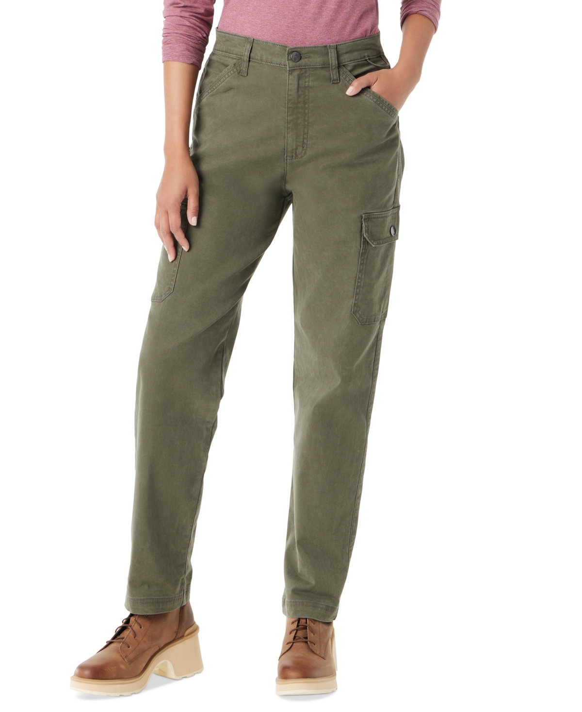 Women's Slim Straight-Leg Cargo Pants - Deep Depths