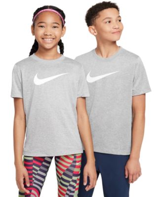 Nike - Big Kids' Legend Swoosh-Logo Crewneck Dri-FIT T-Shirt