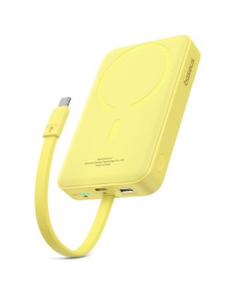10000mAh Magnetic Power Bank 30W MagSafe Portable Charger, Yellow