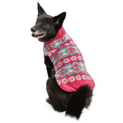 XS Rose Alpaca Fairlsle Dog Sweater