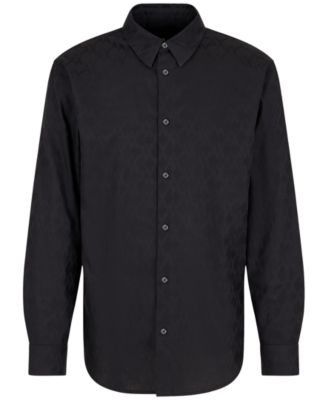 A|X Armani Exchange Men's Regular-Fit Tonal Logo Jacquard Button