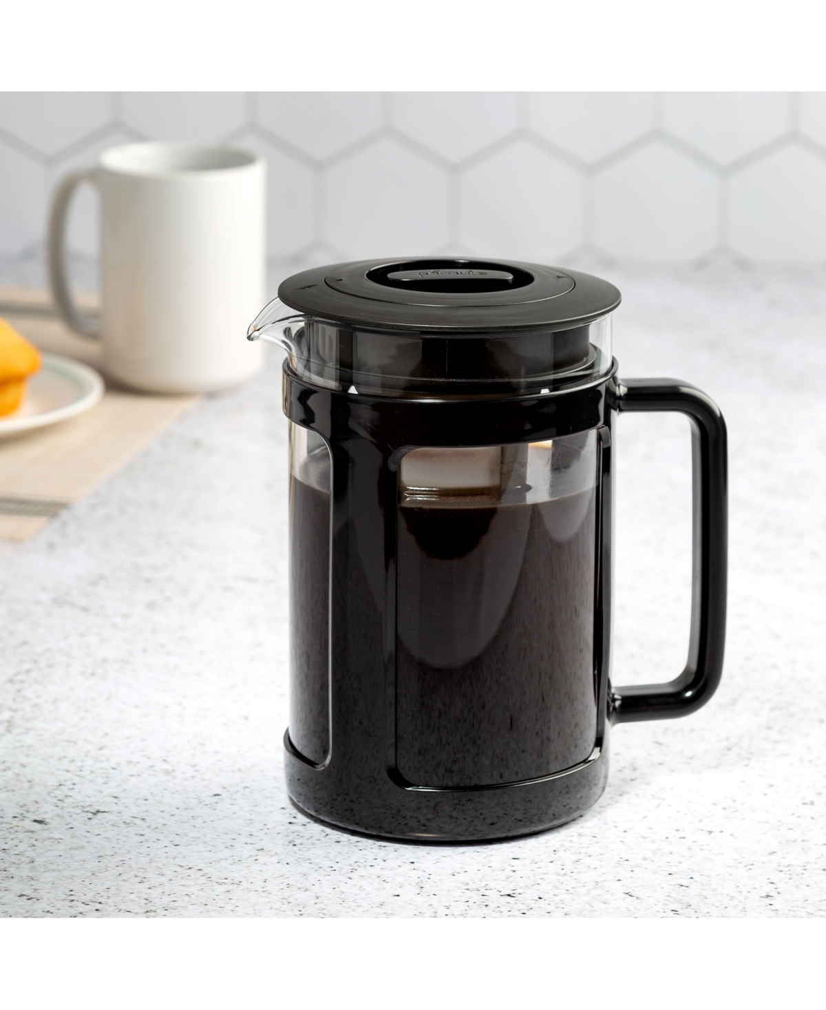 Primula Logan 1.6 Qt. Cold Brew Coffee Maker With Protective Holder Filter In Black