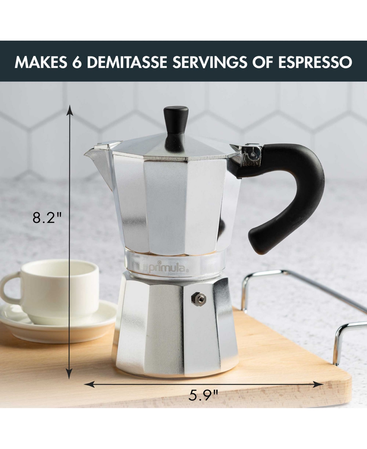 Primula Aluminum Stovetop 6-cup Espresso Maker In Silver
