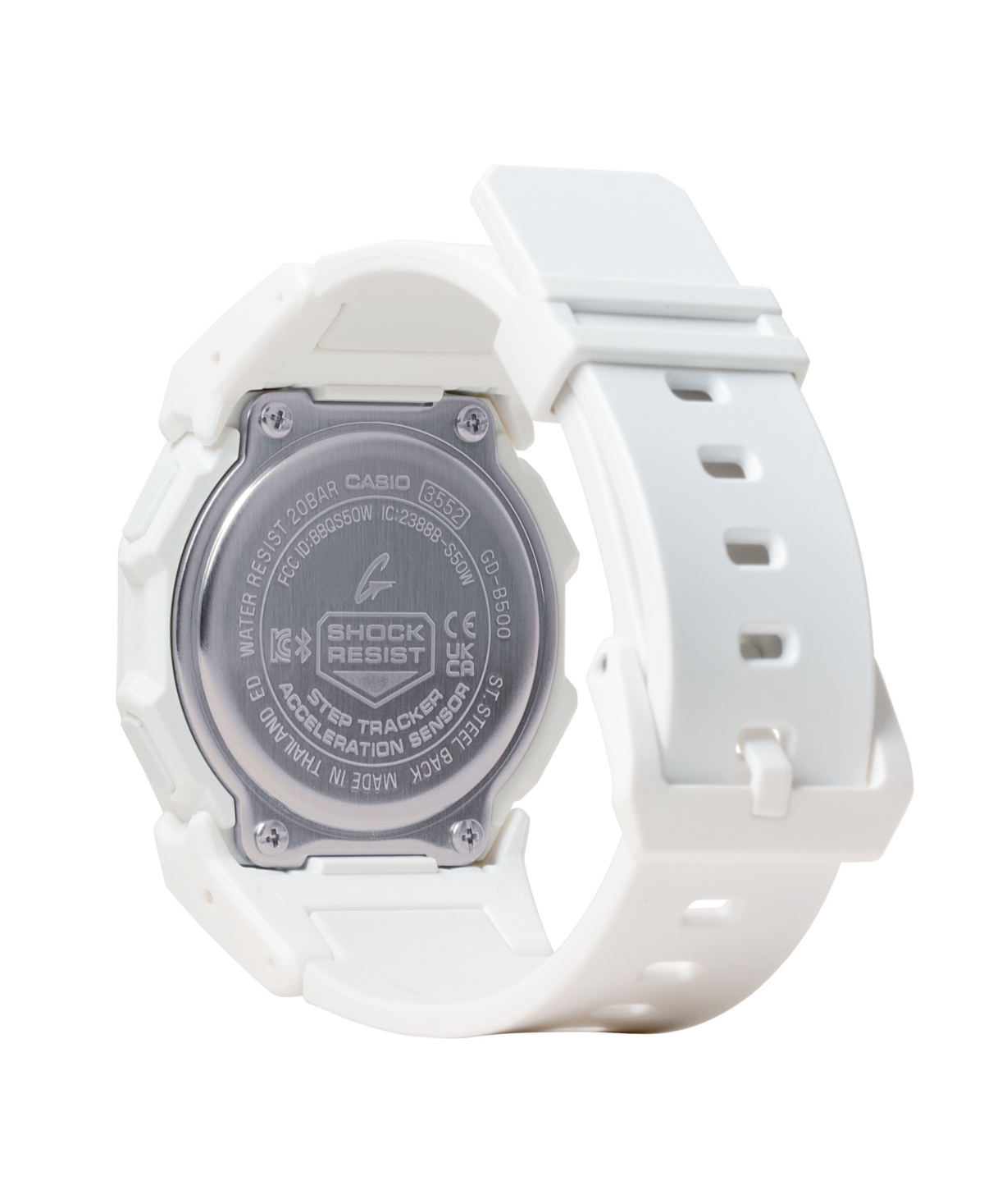G-SHOCK MEN'S DIGITAL WHITE RESIN WATCH, 46.3MM GDB500-7 