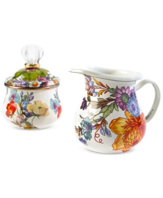 White Flower Market Lidded Sugar Bowl