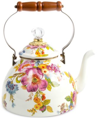 MacKenzie-Childs - White Flower Market 3-Qt. Tea Kettle